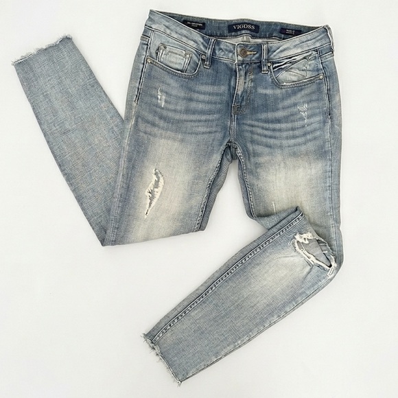 Vigoss Denim - Women’s Vigoss Distressed Blue Denim Skinny Jeans Size 28/28